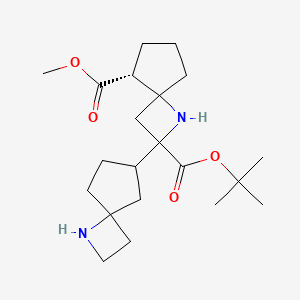 molecular formula C21H34N2O4 B13337259 2-(tert-Butyl) 5-methyl (5R)-1,1'-diaza[2,6'-bispiro[3.4]octane]-2,5-dicarboxylate 