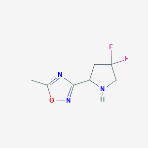 molecular formula C7H9F2N3O B13337267 3-(4,4-Difluoropyrrolidin-2-yl)-5-methyl-1,2,4-oxadiazole 