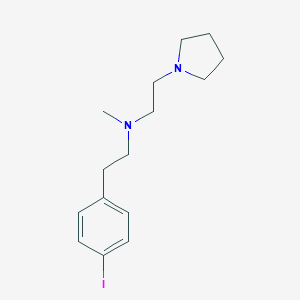 molecular formula C15H23IN2 B133373 N-(2-(p-Iodophenyl)ethyl)-N-methyl-2-(1-pyrrolidinyl)ethylamine dihydrobromide CAS No. 147240-99-1