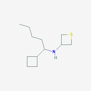 molecular formula C12H23NS B13337367 N-(1-Cyclobutylpentyl)thietan-3-amine 