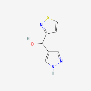 molecular formula C7H7N3OS B13337404 (1H-Pyrazol-4-yl)(1,2-thiazol-3-yl)methanol 