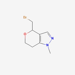 molecular formula C8H11BrN2O B13337405 4-(bromomethyl)-1-methyl-1H,4H,6H,7H-pyrano[4,3-c]pyrazole 