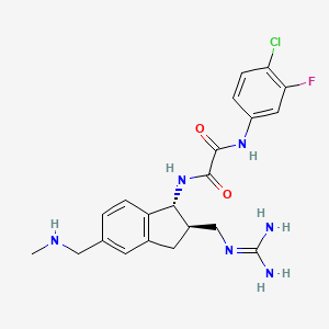 N-(4-chloro-3-fluoro-phenyl)-N'-[(1R,2R)-2-(guanidinomethyl)-5-(methylaminomethyl)indan-1-yl]oxamide