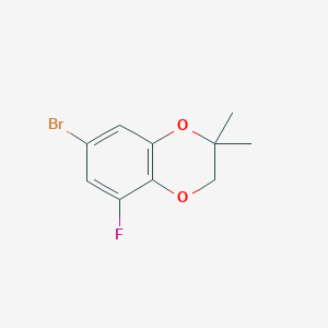 molecular formula C10H10BrFO2 B13337422 7-bromo-5-fluoro-2,2-dimethyl-3H-1,4-benzodioxine 