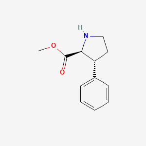 molecular formula C12H15NO2 B13337446 Rel-methyl (2S,3R)-3-phenylpyrrolidine-2-carboxylate 