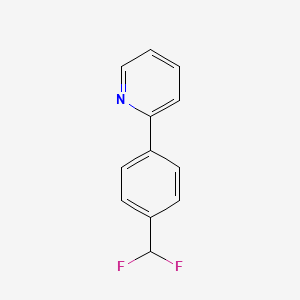 molecular formula C12H9F2N B13337449 2-[4-(Difluoromethyl)phenyl]pyridine 