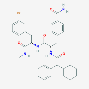 4-((2S)-3-(((S)-3-(3-Bromophenyl)-1-(methylamino)-1-oxopropan-2-yl)amino)-2-(2-cyclohexyl-2-phenylacetamido)-3-oxopropyl)benzamide