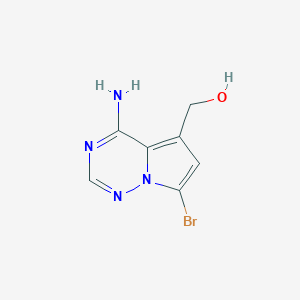 molecular formula C7H7BrN4O B13337463 (4-Amino-7-bromopyrrolo[2,1-f][1,2,4]triazin-5-yl)methanol 