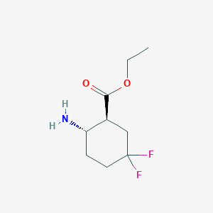 molecular formula C9H15F2NO2 B13337472 Ethyl (1S,2S)-2-amino-5,5-difluorocyclohexane-1-carboxylate 