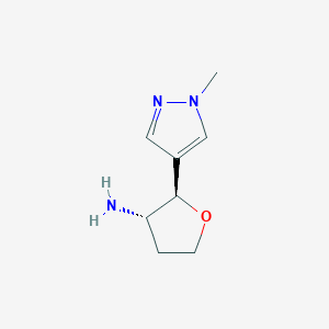 molecular formula C8H13N3O B13337508 (2R,3S)-2-(1-Methyl-1H-pyrazol-4-yl)tetrahydrofuran-3-amine 