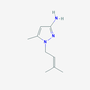 molecular formula C9H15N3 B13337515 5-Methyl-1-(3-methylbut-2-en-1-yl)-1H-pyrazol-3-amine 