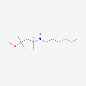 molecular formula C13H29NO B13337540 N-(4-Methoxy-4-methylpentan-2-yl)hexan-1-amine 