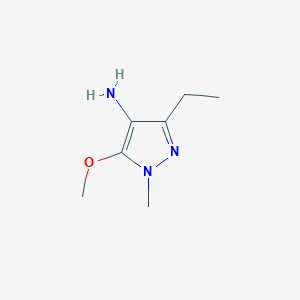 molecular formula C7H13N3O B13337573 3-ethyl-5-methoxy-1-methyl-1H-pyrazol-4-amine 