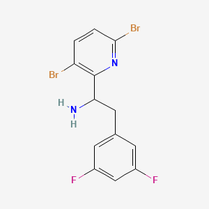 1-(3,6-Dibromopyridin-2-yl)-2-(3,5-difluorophenyl)ethan-1-amine