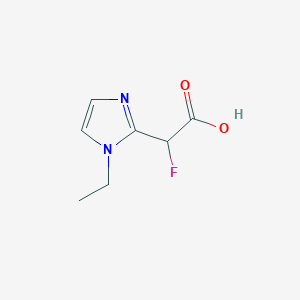 molecular formula C7H9FN2O2 B13337605 2-(1-ethyl-1H-imidazol-2-yl)-2-fluoroacetic acid 