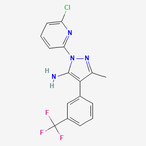 molecular formula C16H12ClF3N4 B1333763 1-(6-Chloro-2-pyridinyl)-3-methyl-4-[3-(trifluoromethyl)phenyl]-1H-pyrazol-5-amine CAS No. 446276-01-3