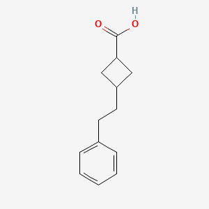 molecular formula C13H16O2 B13337636 Rel-(1r,3s)-3-phenethylcyclobutane-1-carboxylic acid 