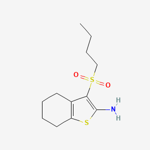 molecular formula C12H19NO2S2 B13337642 3-(Butylsulfonyl)-4,5,6,7-tetrahydrobenzo[b]thiophen-2-amine 