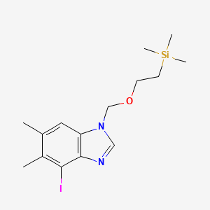 molecular formula C15H23IN2OSi B13337676 4-Iodo-5,6-dimethyl-1-((2-(trimethylsilyl)ethoxy)methyl)-1H-benzo[d]imidazole 