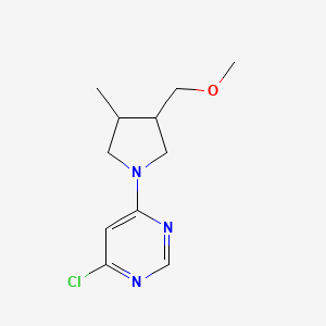 molecular formula C11H16ClN3O B13337686 4-Chloro-6-(3-(methoxymethyl)-4-methylpyrrolidin-1-yl)pyrimidine 