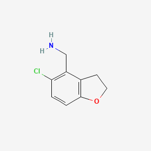 molecular formula C9H10ClNO B13337711 (5-Chloro-2,3-dihydrobenzofuran-4-yl)methanamine 