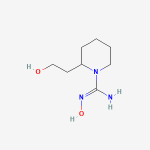 molecular formula C8H17N3O2 B13337718 N'-hydroxy-2-(2-hydroxyethyl)piperidine-1-carboximidamide 