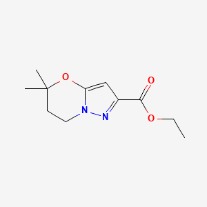 molecular formula C11H16N2O3 B13337723 Ethyl 5,5-dimethyl-6,7-dihydro-5H-pyrazolo[5,1-b][1,3]oxazine-2-carboxylate 