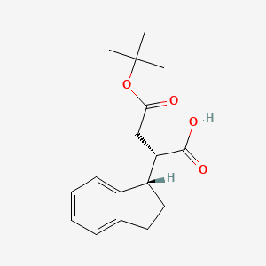 molecular formula C17H22O4 B13337746 (S)-4-(tert-Butoxy)-2-((S)-2,3-dihydro-1H-inden-1-yl)-4-oxobutanoic acid 