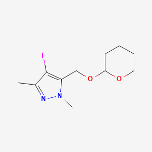 4-Iodo-1,3-dimethyl-5-(((tetrahydro-2H-pyran-2-yl)oxy)methyl)-1H-pyrazole