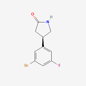 molecular formula C10H9BrFNO B13337834 (R)-4-(3-Bromo-5-fluorophenyl)pyrrolidin-2-one 