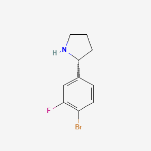 molecular formula C10H11BrFN B13337840 (R)-2-(4-Bromo-3-fluorophenyl)pyrrolidine 