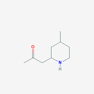 molecular formula C9H17NO B13337863 1-(4-Methylpiperidin-2-yl)propan-2-one 