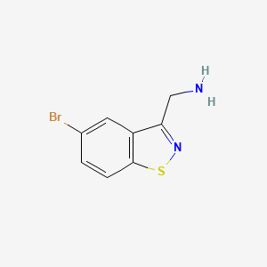 molecular formula C8H7BrN2S B13337882 (5-Bromo-1,2-benzothiazol-3-yl)methanamine 