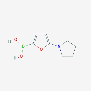 molecular formula C8H12BNO3 B13337914 (5-(Pyrrolidin-1-yl)furan-2-yl)boronic acid 