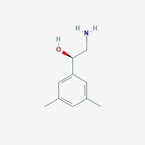 molecular formula C10H15NO B13337964 (1R)-2-amino-1-(3,5-dimethylphenyl)ethan-1-ol 