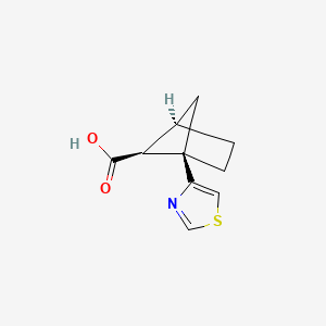 molecular formula C10H11NO2S B13337975 Rel-(1R,4R,5S)-1-(thiazol-4-yl)bicyclo[2.1.1]hexane-5-carboxylic acid 