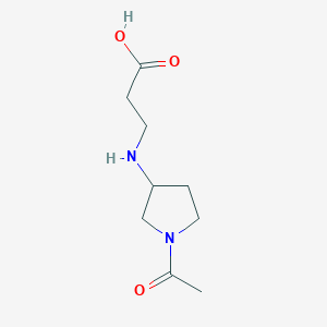 molecular formula C9H16N2O3 B13337986 3-[(1-Acetylpyrrolidin-3-yl)amino]propanoic acid 