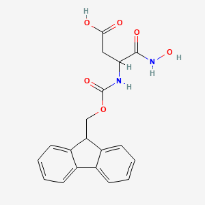 molecular formula C19H18N2O6 B13337997 3-{[(9H-fluoren-9-ylmethoxy)carbonyl]amino}-3-(hydroxycarbamoyl)propanoicacid 