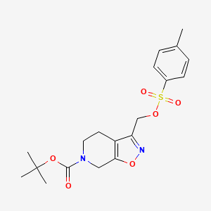 molecular formula C19H24N2O6S B13338000 tert-Butyl 3-((tosyloxy)methyl)-4,7-dihydroisoxazolo[5,4-c]pyridine-6(5H)-carboxylate 