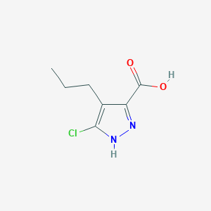 molecular formula C7H9ClN2O2 B13338017 3-Chloro-4-propyl-1H-pyrazole-5-carboxylic acid 