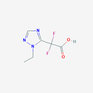 molecular formula C6H7F2N3O2 B13338032 2-(1-Ethyl-1H-1,2,4-triazol-5-yl)-2,2-difluoroacetic acid 