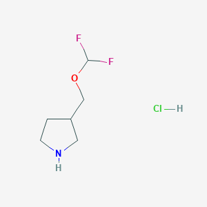 molecular formula C6H12ClF2NO B13338040 3-((Difluoromethoxy)methyl)pyrrolidine hydrochloride 