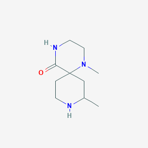 molecular formula C10H19N3O B13338087 1,8-Dimethyl-1,4,9-triazaspiro[5.5]undecan-5-one 