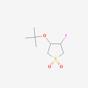 molecular formula C8H15IO3S B13338090 3-(tert-Butoxy)-4-iodo-1lambda6-thiolane-1,1-dione 