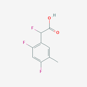 molecular formula C9H7F3O2 B13338095 2-(2,4-Difluoro-5-methylphenyl)-2-fluoroacetic acid 