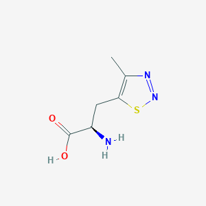 molecular formula C6H9N3O2S B13338140 (2R)-2-Amino-3-(4-methyl-1,2,3-thiadiazol-5-yl)propanoic acid 