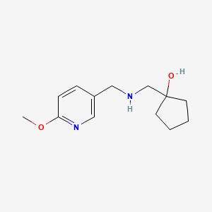 molecular formula C13H20N2O2 B13338192 1-((((6-Methoxypyridin-3-yl)methyl)amino)methyl)cyclopentan-1-ol 