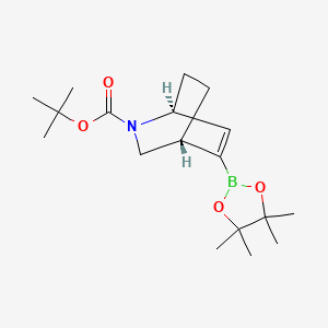 molecular formula C18H30BNO4 B13338232 (1S,4R)-tert-butyl 5-(4,4,5,5-tetramethyl-1,3,2-dioxaborolan-2-yl)-2-azabicyclo[2.2.2]oct-5-ene-2-carboxylate 