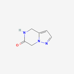 molecular formula C6H7N3O B13338266 4H,5H,6H,7H-Pyrazolo[1,5-A]pyrazin-6-one 