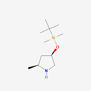 molecular formula C11H25NOSi B13338275 (2S,4R)-4-((tert-Butyldimethylsilyl)oxy)-2-methylpyrrolidine 